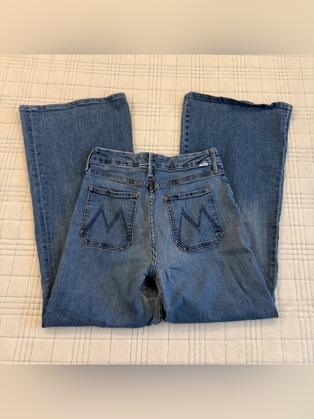 MOTHER Straight Leg Blue Denim Jeans - Picture 4 of 7